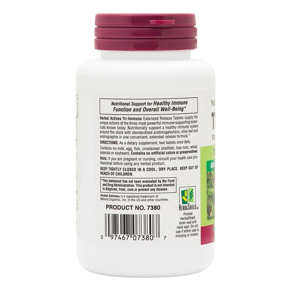 Натуральна добавка Natures Plus Herbal Actives Tri-Immune, 60 таблеток. Фото 3