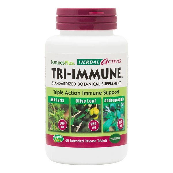 Натуральна добавка Natures Plus Herbal Actives Tri-Immune, 60 таблеток