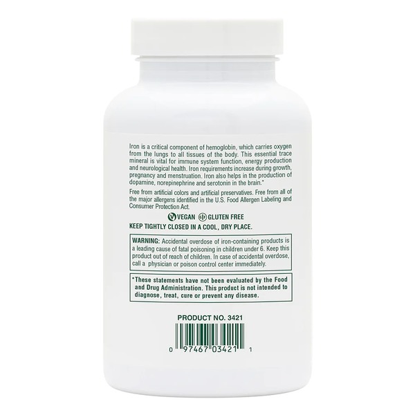 Витамины и минералы Natures Plus Chewable Iron, 90 таблеток. Фото 3