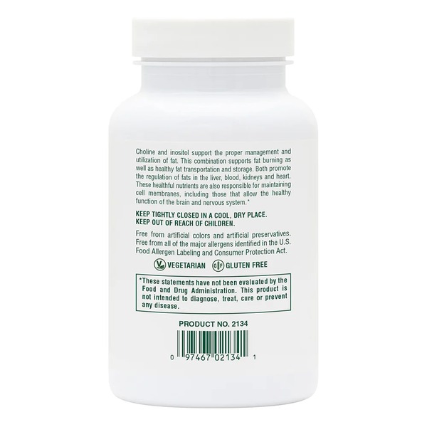Вітаміни та мінерали Natures Plus Choline and Inositol, 60 таблеток. Фото 3