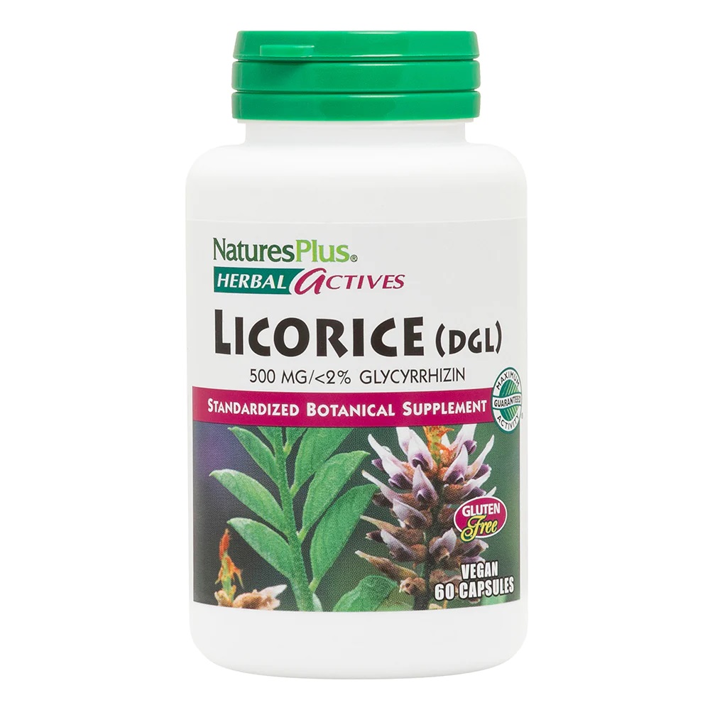 Натуральная добавка Natures Plus Herbal Actives Licorice 500 mg, 60 капсул