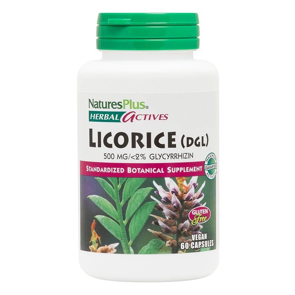 Натуральная добавка Natures Plus Herbal Actives Licorice 500 mg, 60 капсул