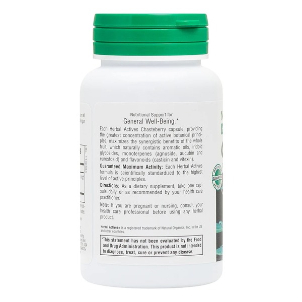 Натуральная добавка Natures Plus Herbal Actives Chasteberry 150 mg, 60 капсул. Фото 3