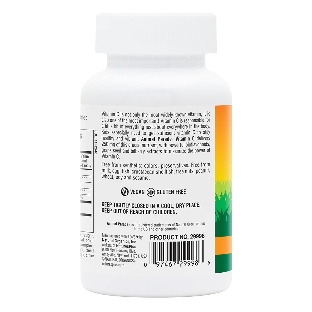 Вітаміни та мінерали Natures Plus Animal Parade Vitamin C, 90 жувальних таблеток. Фото 3