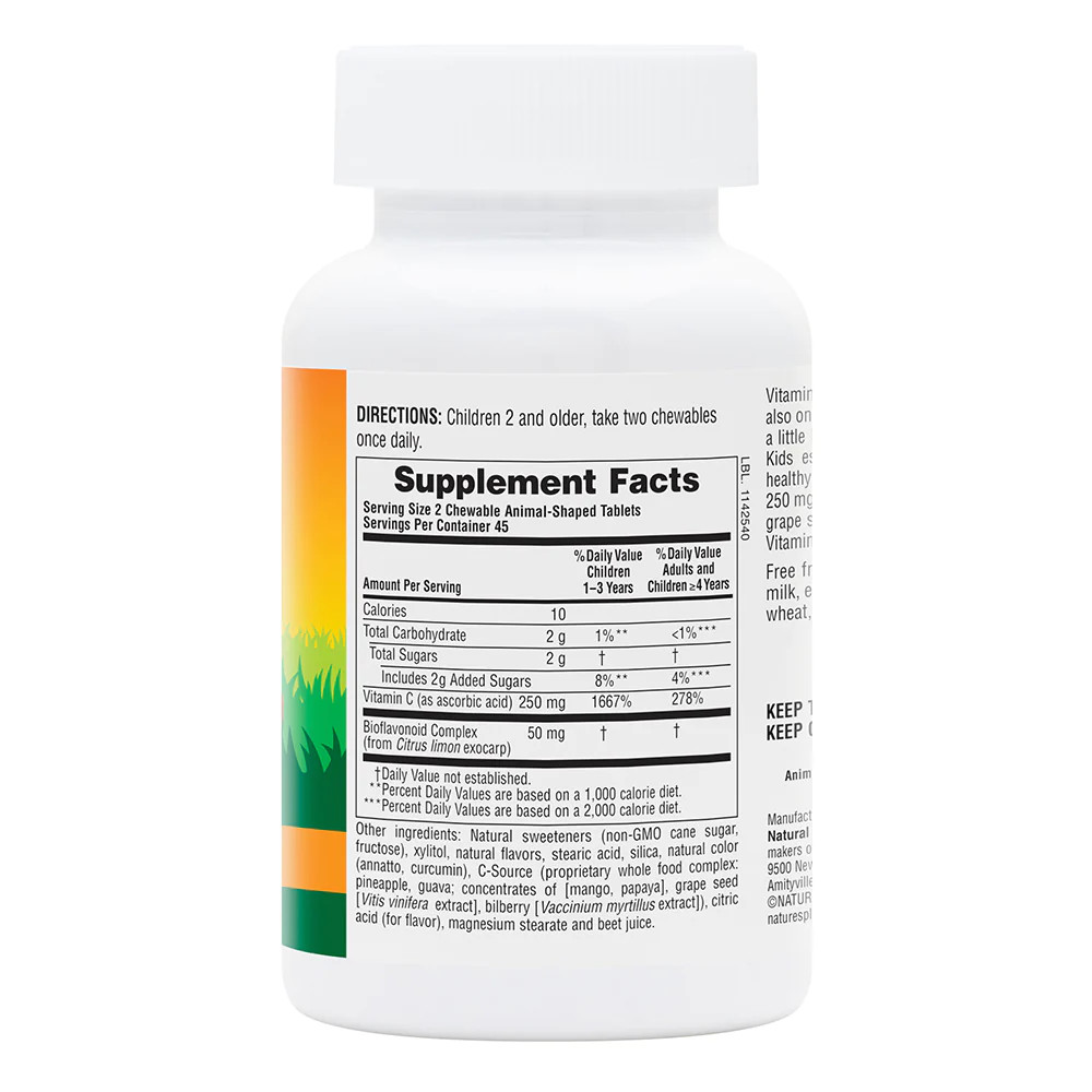 Вітаміни та мінерали Natures Plus Animal Parade Vitamin C, 90 жувальних таблеток. Фото 2