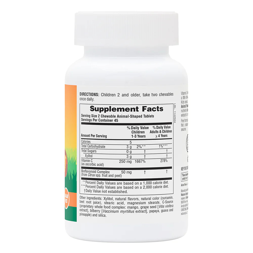 Вітаміни та мінерали Natures Plus Animal Parade Vitamin C Sugar-Free, 90 жувальних таблеток. Фото 2