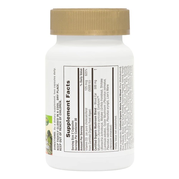 Витамины и минералы Natures Plus Source of Life Garden Vitamin D3 5000 IU, 60 вегакапсул. Фото 2