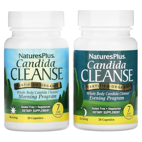 Натуральная добавка Natures Plus Candida Cleanse 7 Day Program, 28 капсул + 28 капсул. Фото 2