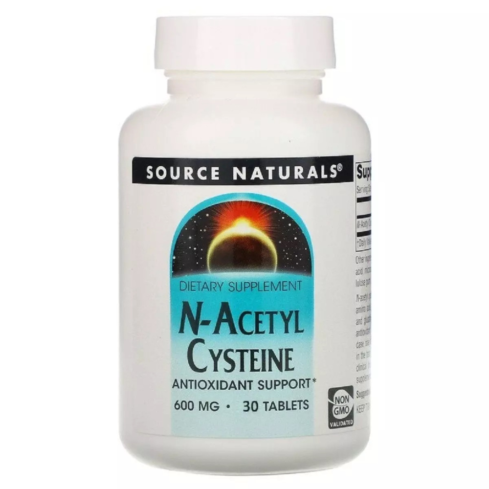 Амінокислота Source Naturals N-Аcetyl Cysteine 600 mg, 30 таблеток