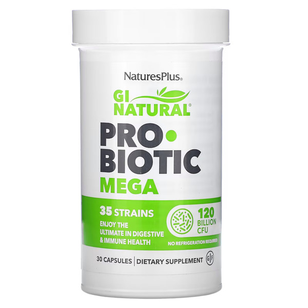 Пробіотики і пребіотики Natures Plus Gi Natural ProBiotic Mega, 30 капсул