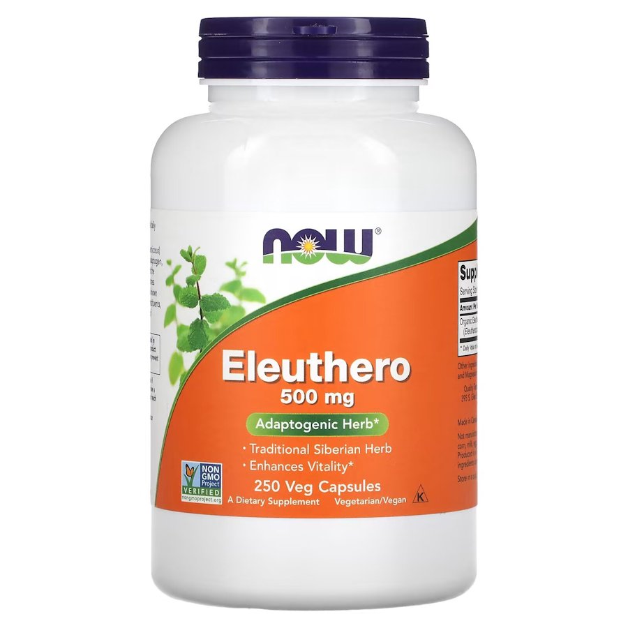 Натуральна добавка NOW Eleuthero 500 mg, 250 вегакапсул