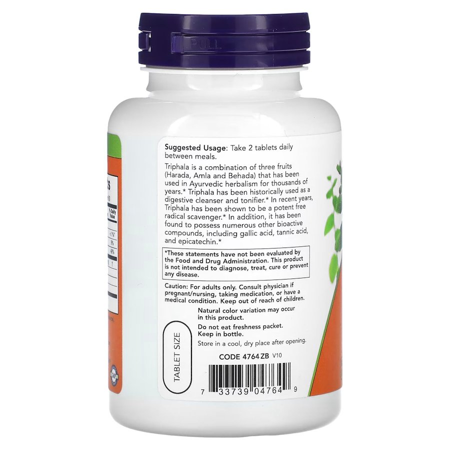 Натуральная добавка NOW Triphala 500 mg, 120 таблеток. Фото 3
