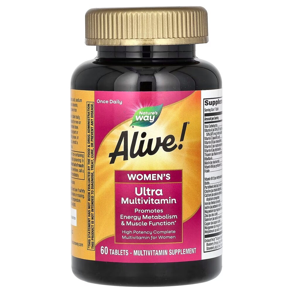 Вітаміни та мінерали Nature's Way Alive! Once Daily Women's Ultra Potency, 60 таблеток. Фото 2
