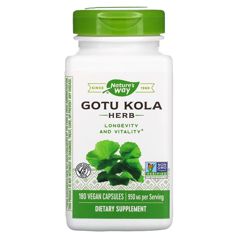 Натуральна добавка Nature's Way Gotu Kola Herb 950 mg, 180 вегакапсул