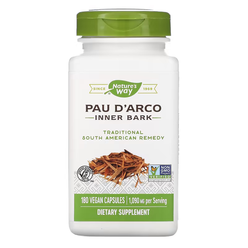Натуральная добавка Nature's Way Pau D'Arco, 180 вегакапсул