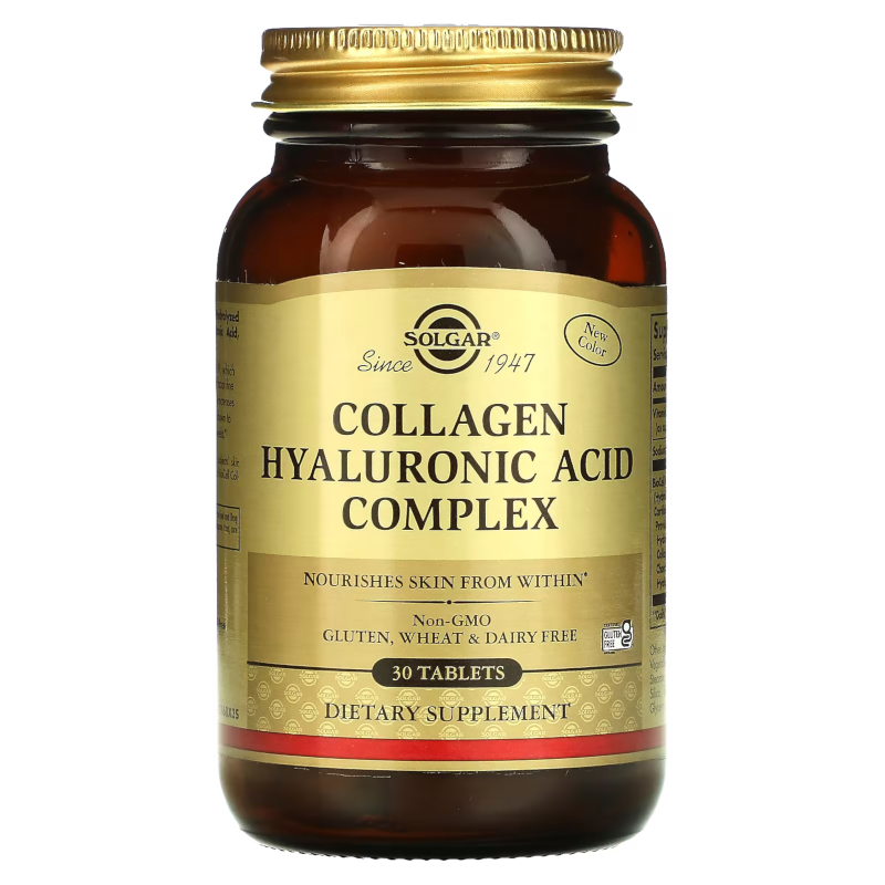 Препарат для суглобів і зв'язок Solgar Collagen Hyaluronic Acid Complex, 30 таблеток. Фото 2