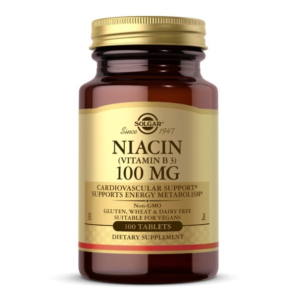 Витамины и минералы Solgar Niacin 100 mg (Vitamin B3), 100 таблеток
