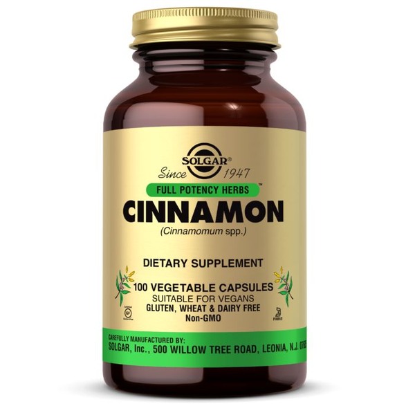 Натуральна добавка Solgar Cinnamon Full Potency Herbs, 100 вегакапсул