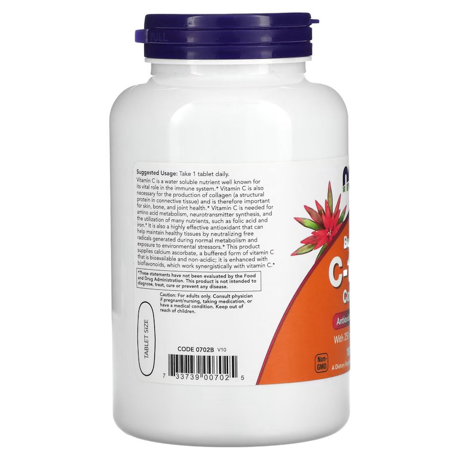 Витамины и минералы NOW Vitamin C-1000 Complex Buffered, 180 таблеток. Фото 3