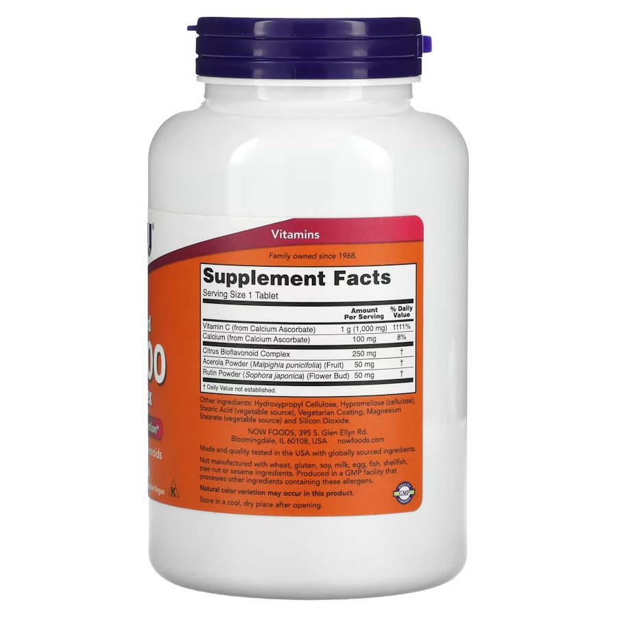 Витамины и минералы NOW Vitamin C-1000 Complex Buffered, 180 таблеток. Фото 2