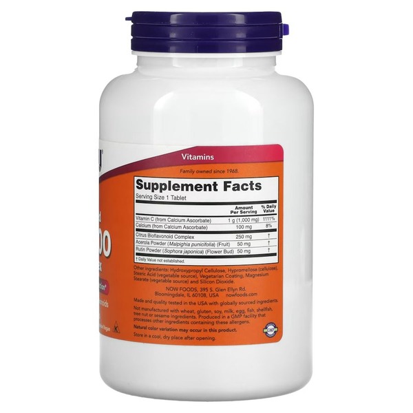 Витамины и минералы NOW Vitamin C-1000 Complex Buffered, 180 таблеток. Фото 2