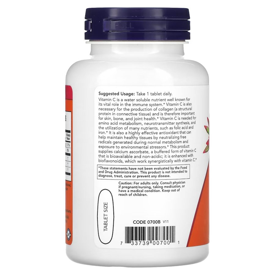 Витамины и минералы NOW Vitamin C-1000 Complex Buffered, 90 таблеток. Фото 3