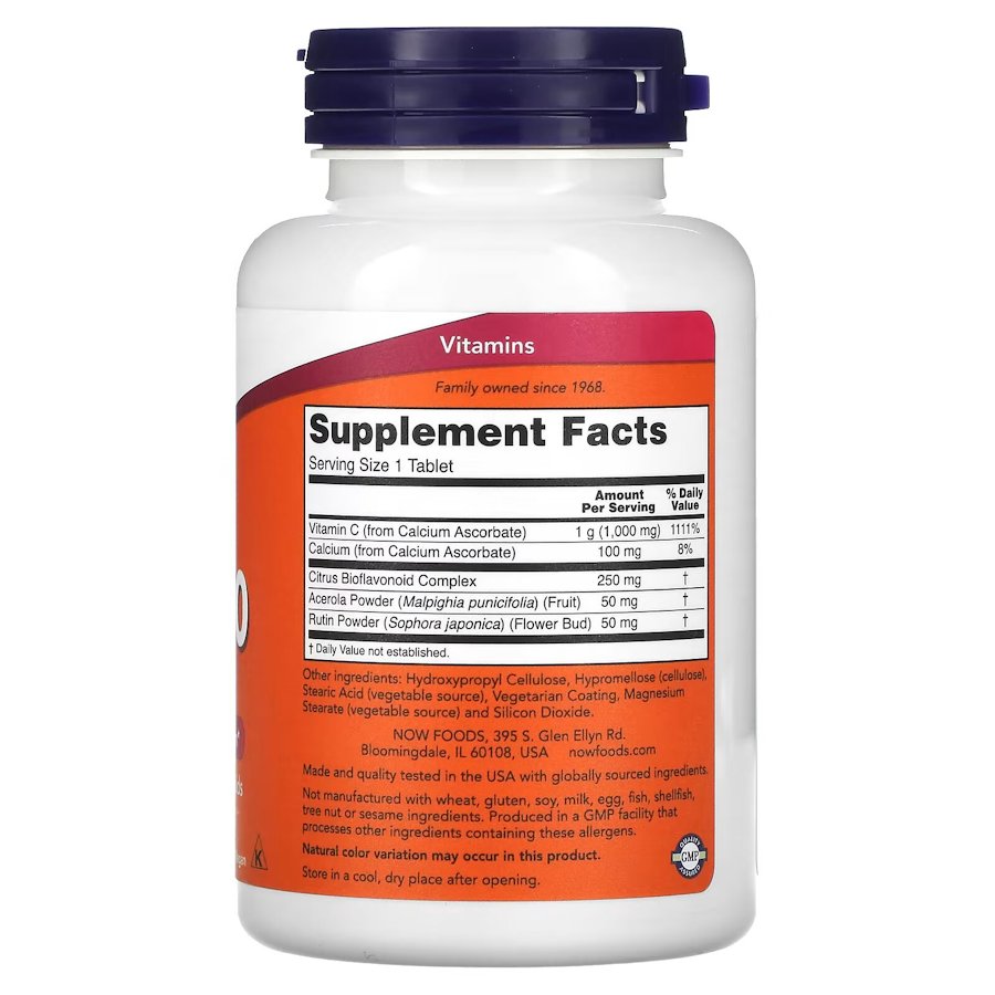 Витамины и минералы NOW Vitamin C-1000 Complex Buffered, 90 таблеток. Фото 2