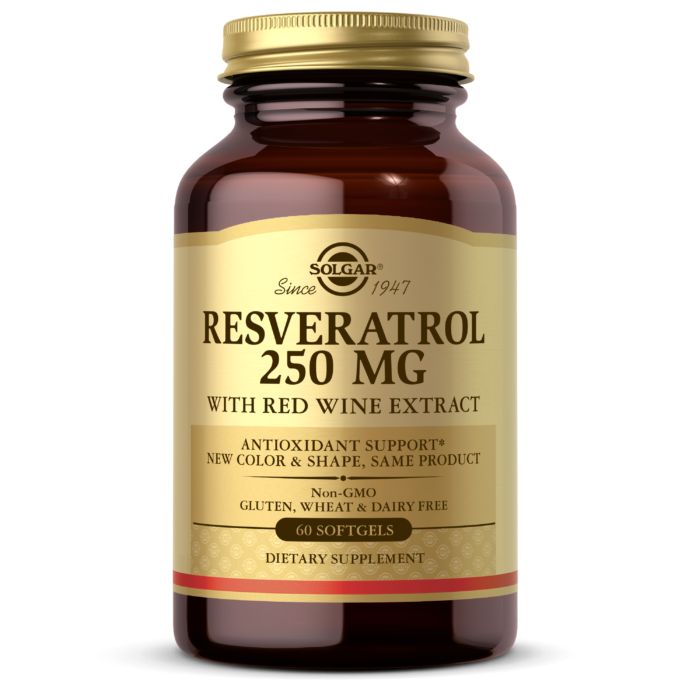 Натуральна добавка Solgar Resveratrol 250 mg, 60 капсул