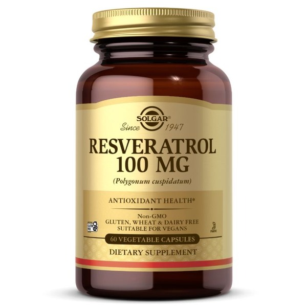 Натуральная добавка Solgar Resveratrol 100 mg, 60 вегакапсул