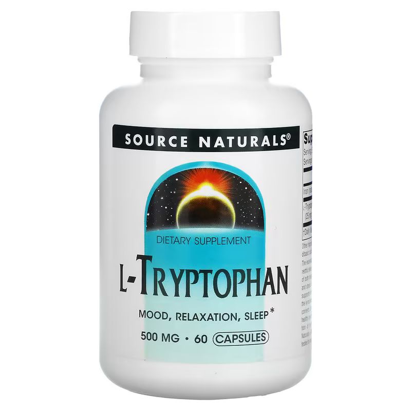 Амінокислота Source Naturals L-Tryptophan 500 mg, 60 капсул