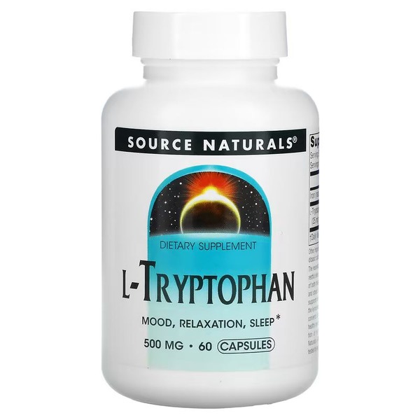 Амінокислота Source Naturals L-Tryptophan 500 mg, 60 капсул