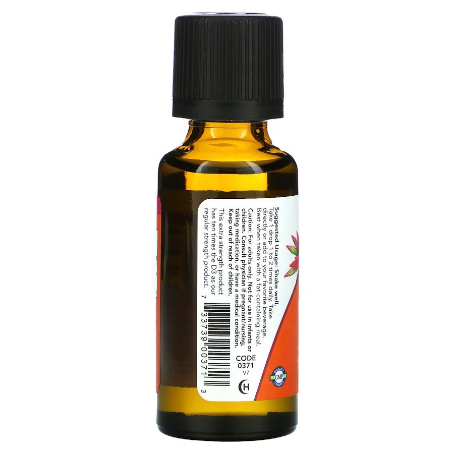Витамины и минералы NOW Vitamin D3 Extra Strength, 30 мл. Фото 3