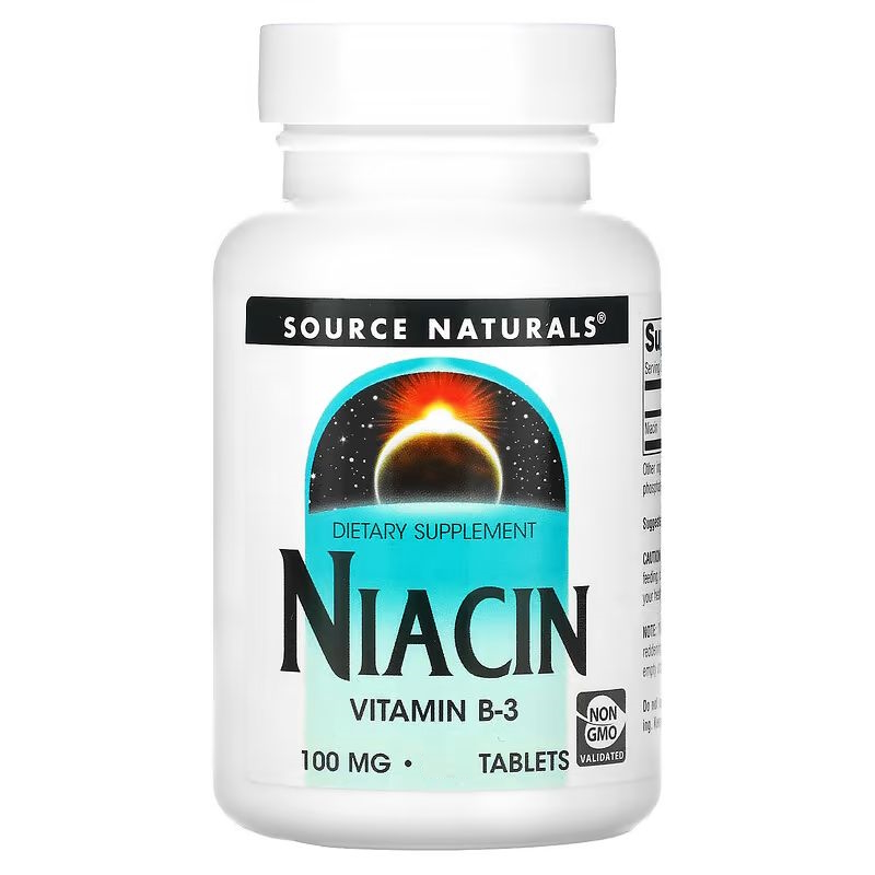 Витамины и минералы Source Naturals Niacin 100 mg, 100 таблеток