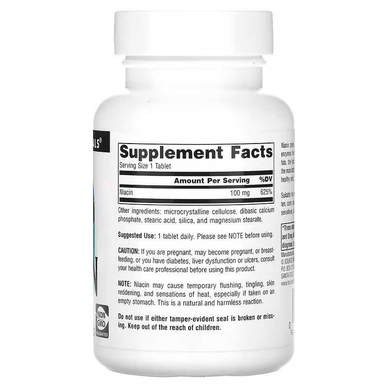 Витамины и минералы Source Naturals Niacin 100 mg, 100 таблеток. Фото 2