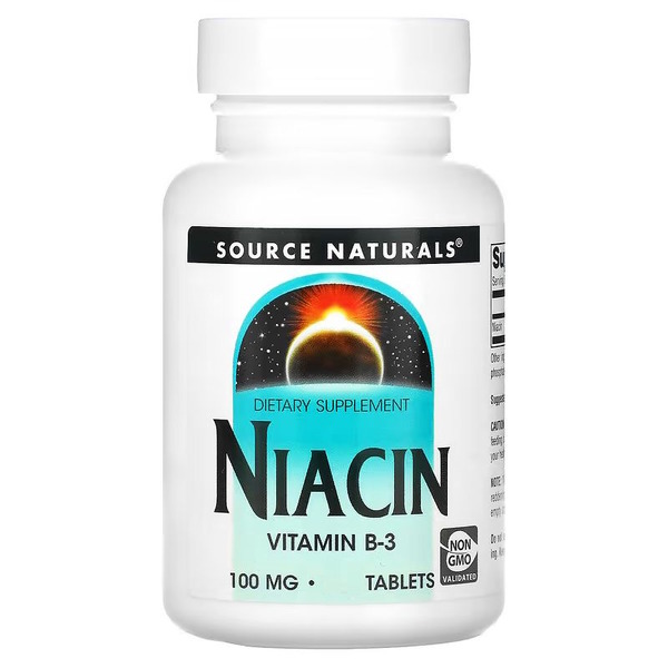 Вітаміни та мінерали Source Naturals Niacin 100 mg, 250 таблеток
