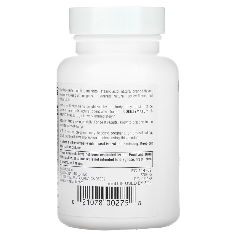 Витамины и минералы Source Naturals Coenzymate B Complex, 60 леденцов. Фото 3