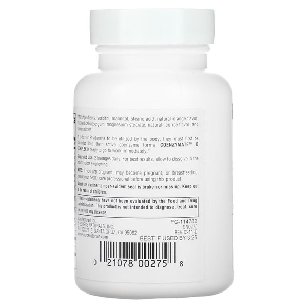 Витамины и минералы Source Naturals Coenzymate B Complex, 60 леденцов. Фото 3