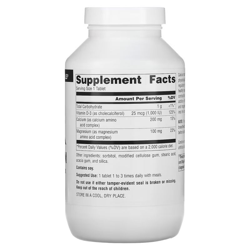 Витамины и минералы Source Naturals Calcium & Magnesium 300 mg, 250 таблеток. Фото 2