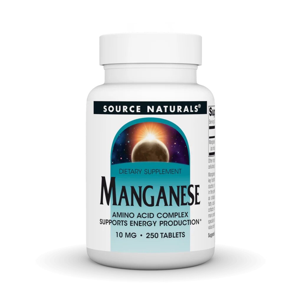 Марганець Source Naturals Manganese 10 mg, 250 таблеток