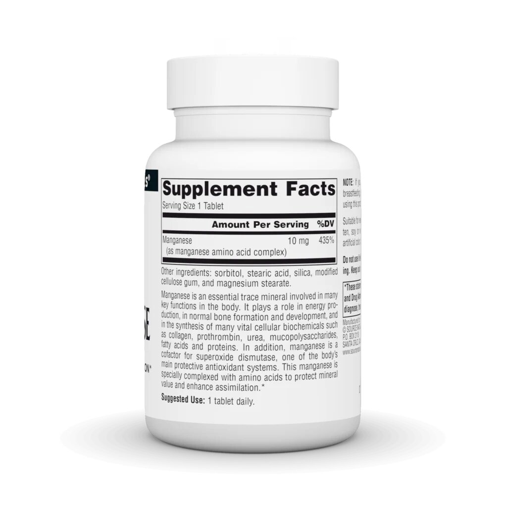 Марганець Source Naturals Manganese 10 mg, 250 таблеток. Фото 2