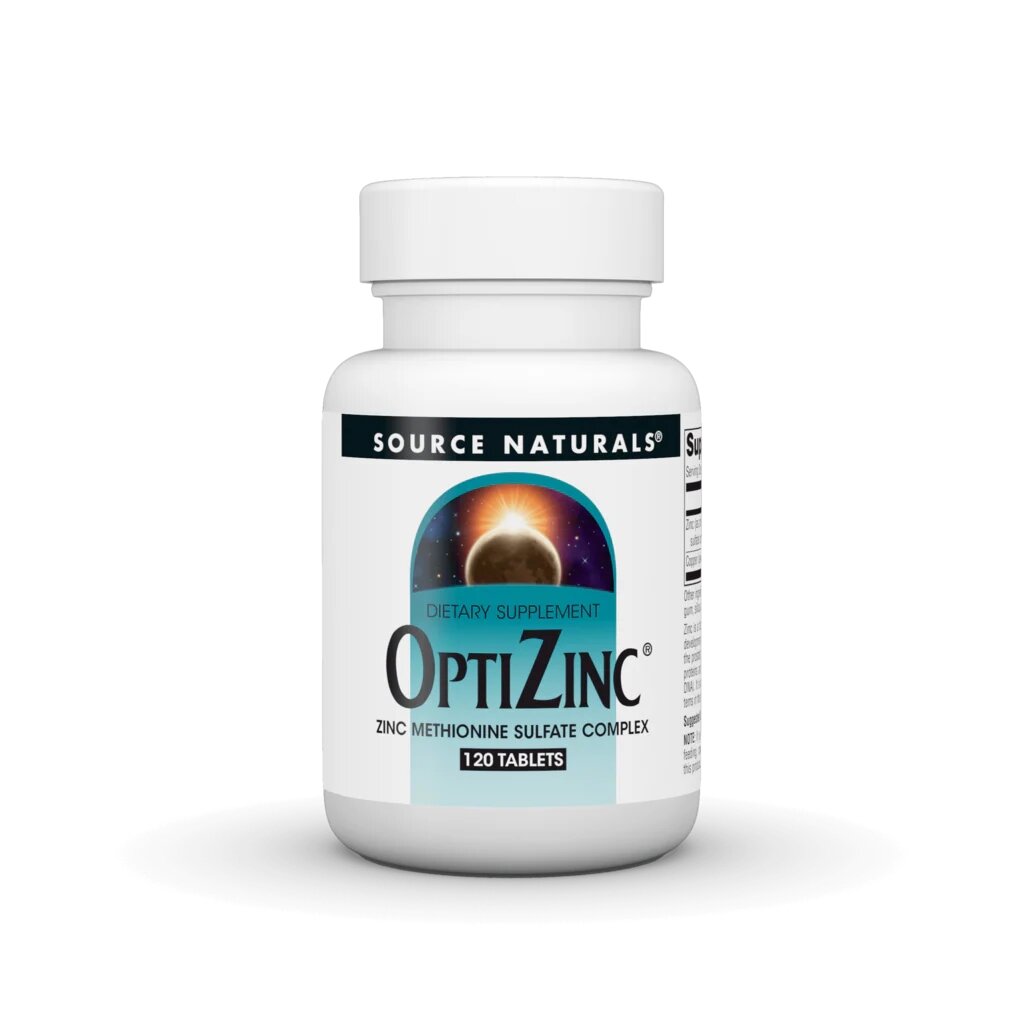 Цинк з міддю Source Naturals OptiZinc, 120 таблеток