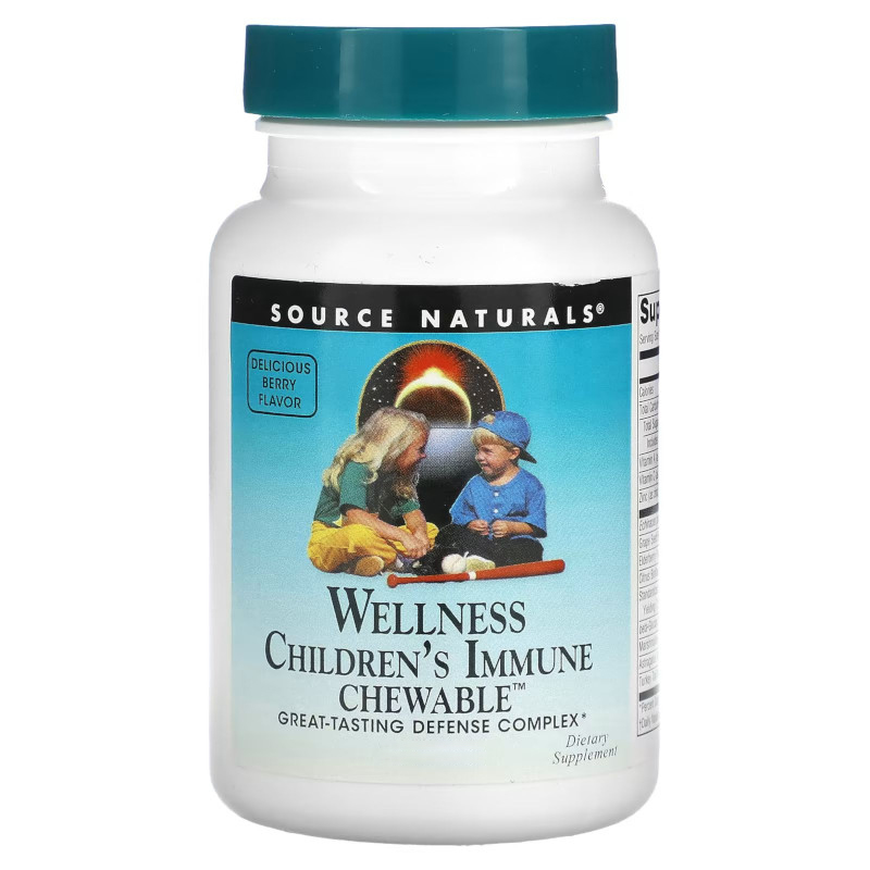 Натуральная добавка Source Naturals Wellness Children's Immune Chewable, 60 пастилок