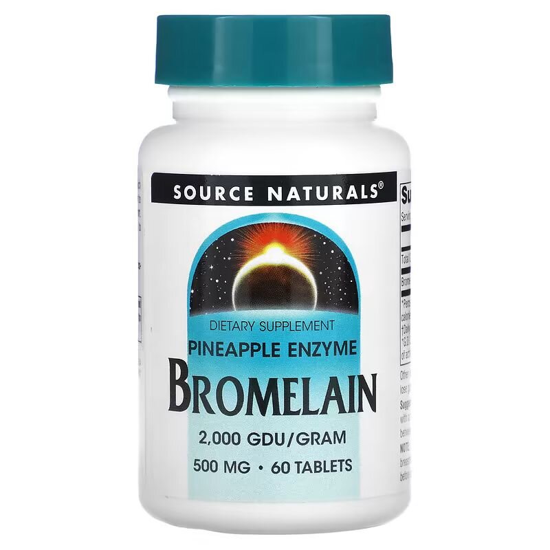 Натуральная добавка Source Naturals Bromelain 2000 GDU/g 500 mg, 60 таблеток