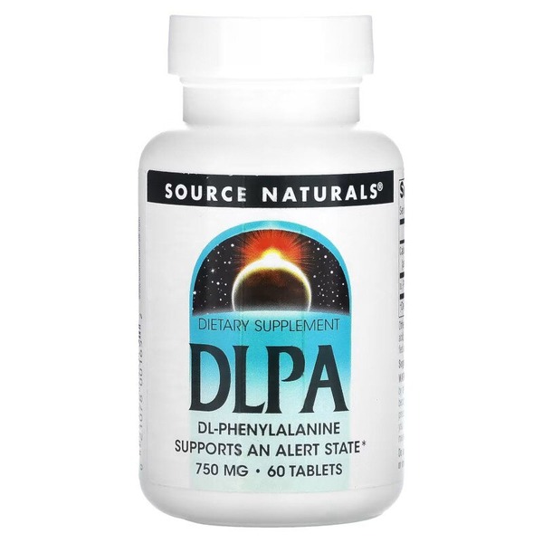 Амінокислота Source Naturals DLPA 750 mg, 60 таблеток