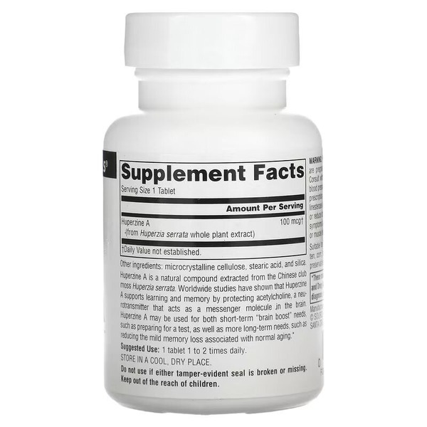 Натуральная добавка Source Naturals Huperzine А 100 mcg, 120 таблеток. Фото 2