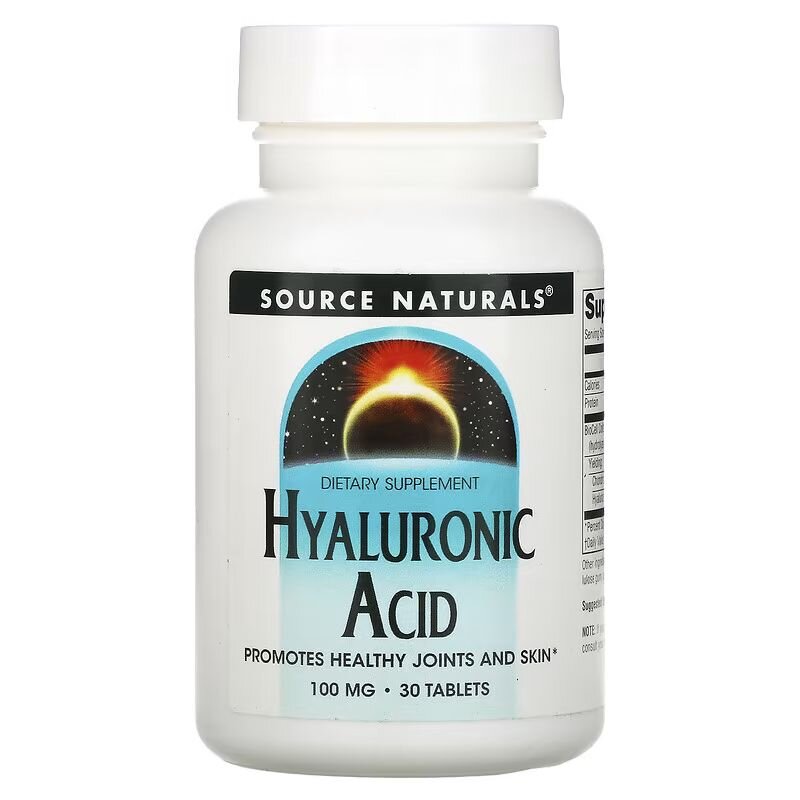 Препарат для суглобів і зв'язок Source Naturals Hyaluronic Acid 100 mcg, 30 таблеток