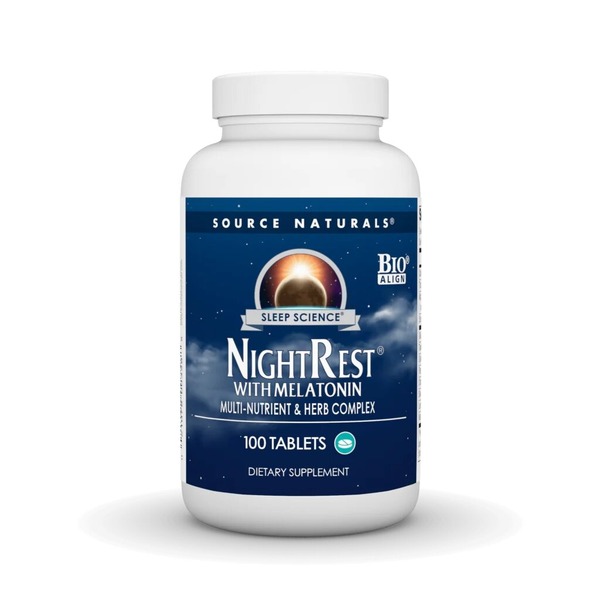 Вечерний комплекс с мелатонином Source Naturals Sleep Science NightRest with Melatonin, 100 таблеток