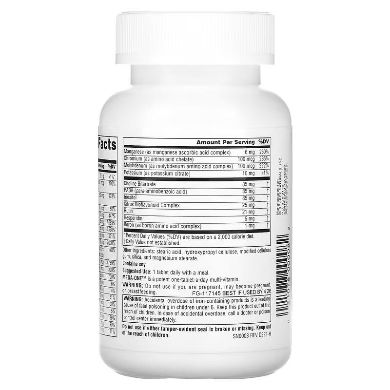 Витамины и минералы Source Naturals Mega-One, 60 таблеток. Фото 3