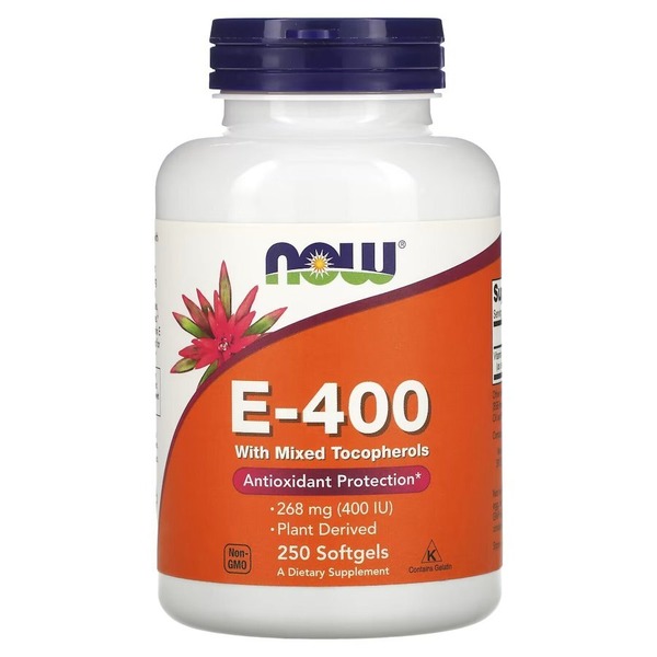 Вітаміни та мінерали NOW Vitamin E-400 with Mixed Tocopherols, 250 капсул