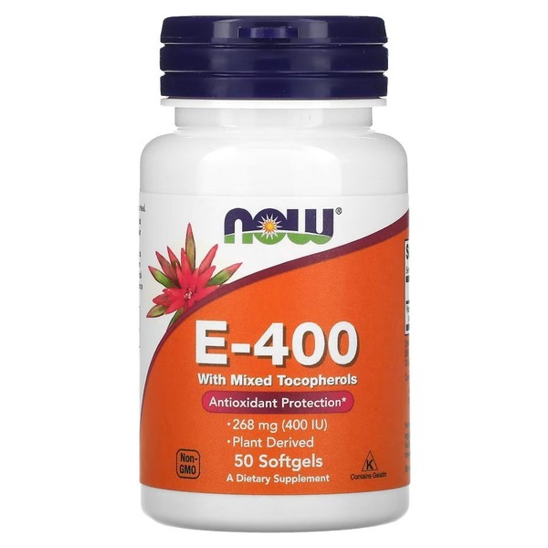Вітаміни та мінерали NOW Vitamin E-400 with Mixed Tocopherols, 50 капсул